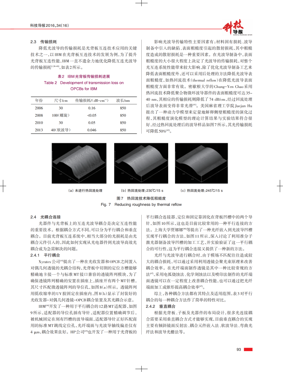 光背板互连技术研究进展